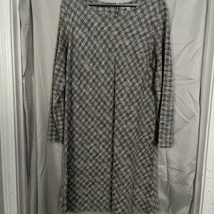 Cato Black and White Checkered Long Sleeve Dress